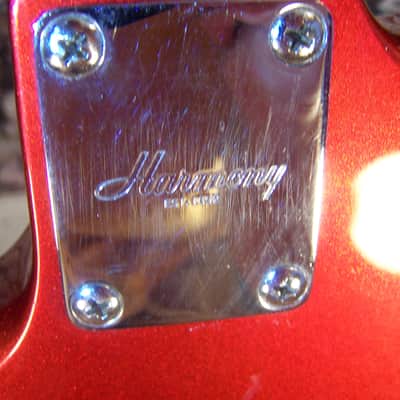 Vintage Harmony Bass Guitar, Model H75-MR,  1970s, Metallic Red image 7