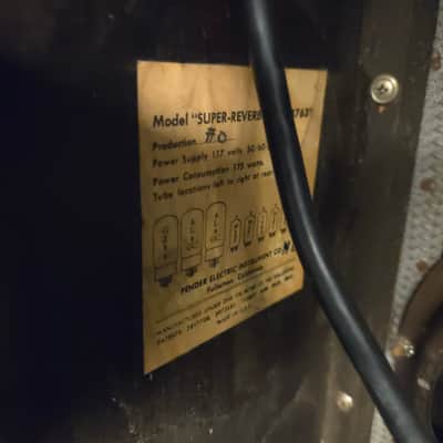 Fender Super Reverb 2-Channel 40-Watt 4x10" Guitar Combo 1963 - 1967 - Black Panel - Local Pickup Only image 5