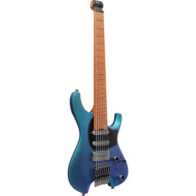 Ibanez Quest Standard Q547-BMM 7-String Headless Solid Body Electric Guitar, Right-Handed, Blue Chameleon Metallic Matte image 6