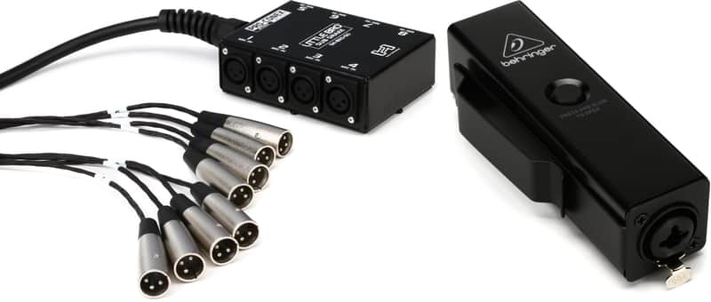 Hosa Little Bro' 8x0 Sub Snake - 50 foot  Bundle with Behringer P2 Ultra-Compact Personal In-Ear Monitor Amplifier image 1