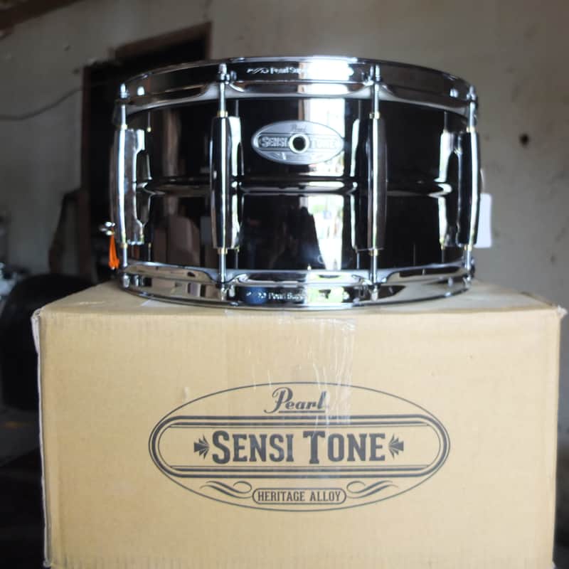 Pearl STH1465BR Sensitone Heritage Alloy Black/Brass 14x6.5" Snare Drum 2021 - Present - Black Nickel-Plated Brass image 1