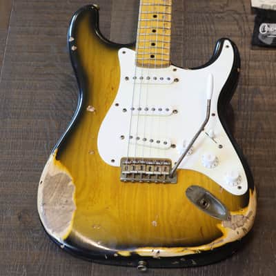 2015 Nash S-57 Electric Guitar 2-Tone Sunburst Heavy Relic + OHSC image 2
