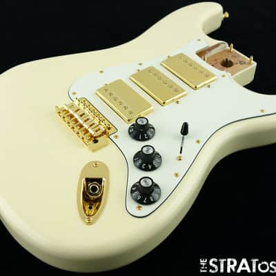 Fender Blacktop HHH Mahogany Strat LOADED BODY Stratocaster Guitar Gold White! image 2