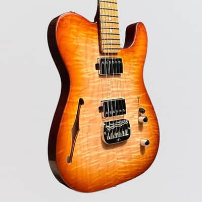 G&L USA Custom Shop ASAT HH RMC Semi Hollow-body Electric Guitar - Antique Brown Burst image 2