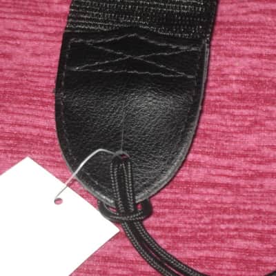 new with tags genuine Fender 2" Monogrammed Guitar Strap Black, Light Gray, and Light Blue - Fender part number: 099-0681-502, Fully adjustable length (39"-72") Woven Fender logo and guitar headstock design, polyester backing, black leather ends image 12