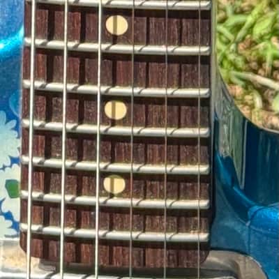 2021 Waterslide Guitars T Style Blue Flower Telecaster W/B&G Benders Floral Tele image 3