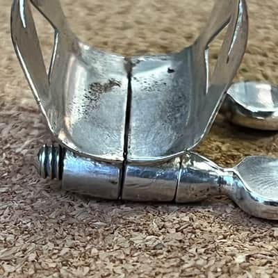 Vintage Selmer ‘404’ metal tenor saxophone ligature and mouthpiece cap set image 10