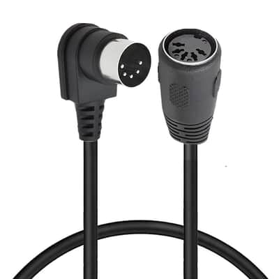MIDI Din Extension Cable, MIDI 5-Pin DIN 90 Degree Angle Male Plug to Female Socket Audio MIDI/at Adapter Cable for MIDI Keyboard Synthesizer, Organ, Electric Piano, MIDI Guitar (1.5 Meter/5 FT) image 1