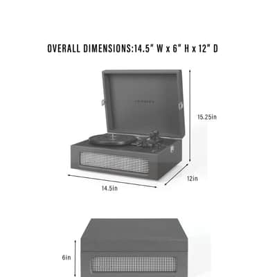 Crosley CR8017B 3-Speed Voyager Portable Turntable with Bluetooth Out - Floral-NEW image 5