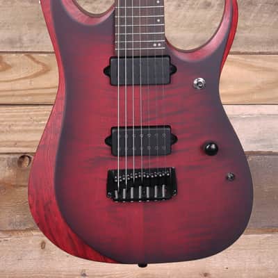 Ibanez RGD721FA 7-String Electric Guitar Stained Wine Red Burst Flat image 1
