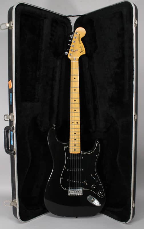1979 Fender Hardtail Stratocaster Black w/OHSC image 1