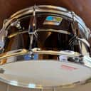 Vintage 70’s 6.5” Black Beauty Ludwig No. 417 6.5x14" 10-Lug Brass Snare Drum Pointed Blue/Olive Badge 1977 - 1979 Black Nickel-Plated Original Heads dB-300 dB-1250