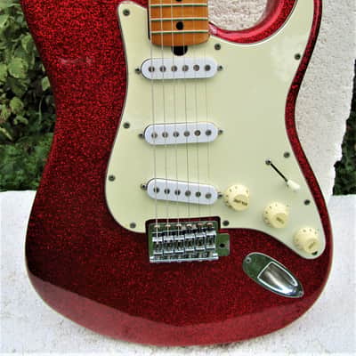 John Bennet Stratocaster Guitar, Mid- 70's, Japan, Red Sparkle Finish, Gig Bag image 3
