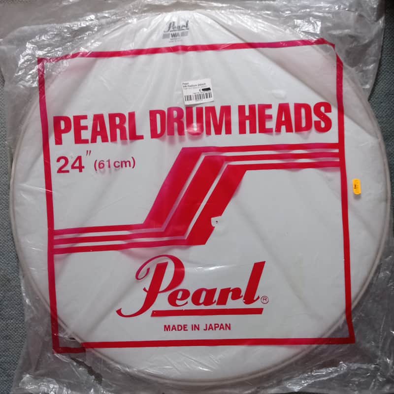 Pearl Vintage 80s WA medium 24 " bass drum head MIJ 80s - White image 1