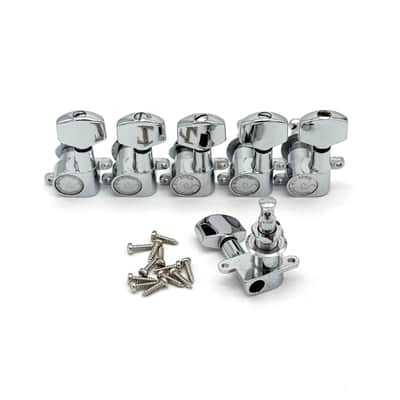 Vintage Schaller Double Tab M6 Mini Tuners Lefty 1970s 1980s - Chrome image 2