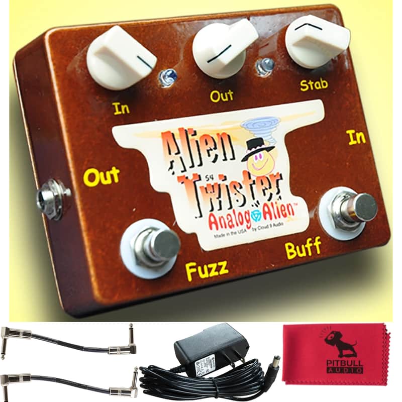 Analog Alien Twister Fuzz / Buffer Pedal w/ Power Supply, Patch Cables & Cloth image 1