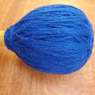 Grover TT-1 Gong/Tam Tam Mallet, Early 2000s Blue yarn w/wood shaft image 4