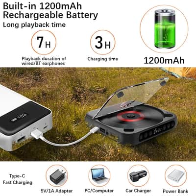 Portable CD Player with A–B Repeat & Bluetooth | Music Practice Player with Timer, USB & TF Card image 8