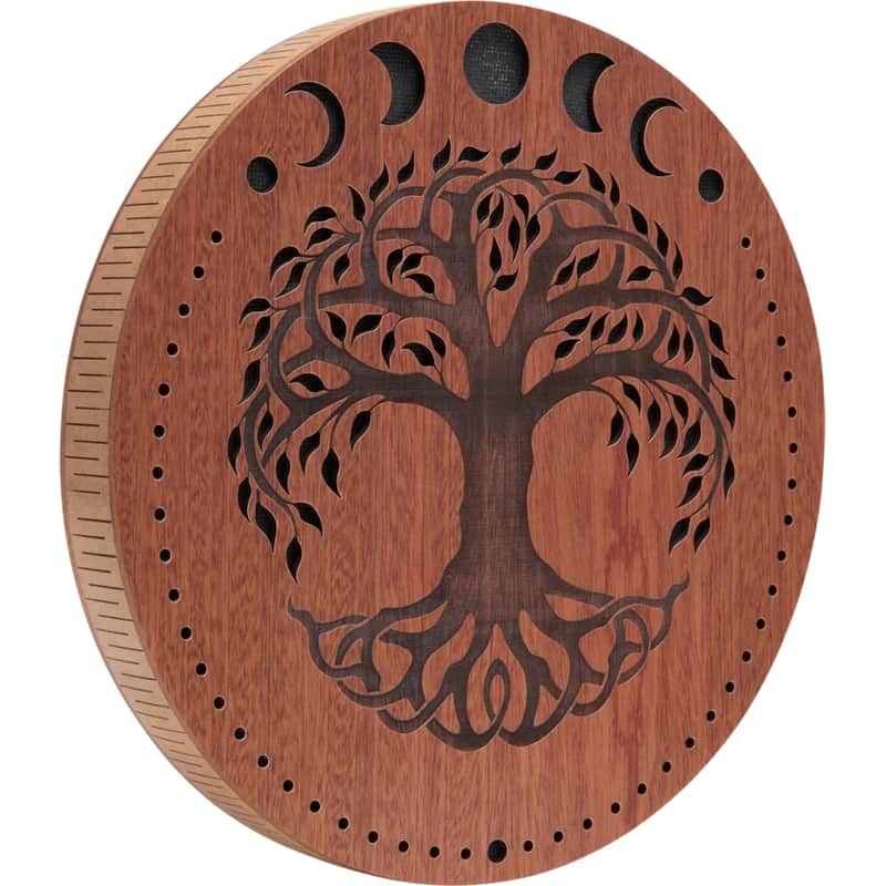 Meinl 12" Rain Disk, Stream Sound, Moon Phases & Tree of Life Carving - RDS12MTOL image 1