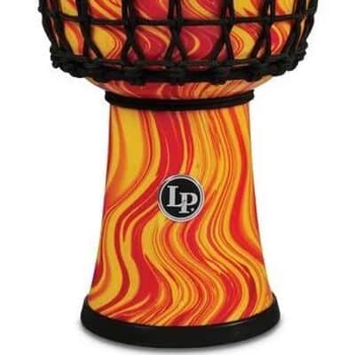 Lp 7-inch Rope Tuned Circle Djembe With Perfect-pitch Head - Orange Marble image 2