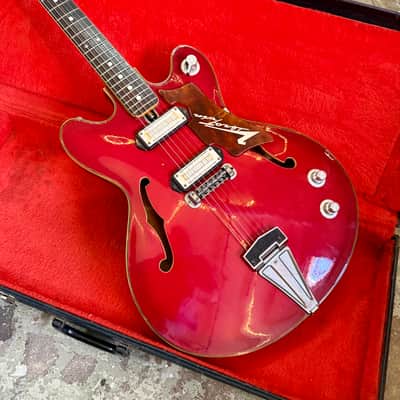Teisco Vibra-Twin EP-12T 1960’s - Cherry 12 string electric bizarre guitar es-335 original vintage MIJ japan image 2