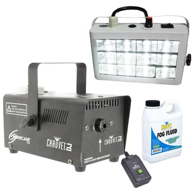 Halloween Chauvet DJ Hurricane 700 Fog Machine H700 + White LED Strobe Light image 1