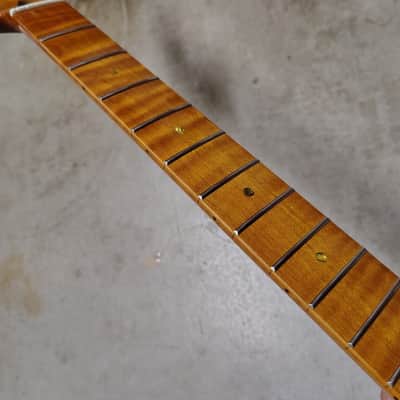 Flame Roasted Maple Strat Neck fits fender Stratocaster body 22 frets Modern image 2