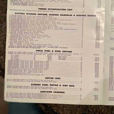 Fender Vintage 1962 Price List ( September 1962 ) 1962 Mint condition- no marks, no tears. image 5