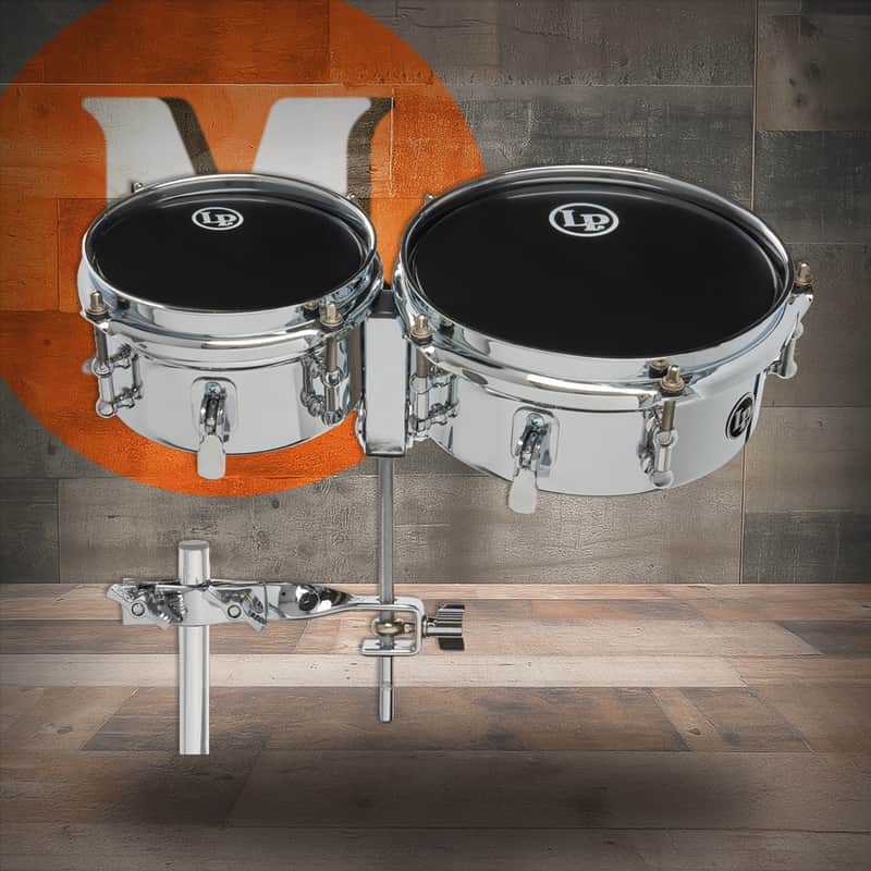 Latin Percussion LP 6 - 8" Mini Timbales Snares Mount Steel Chrome (LP845-K) image 1