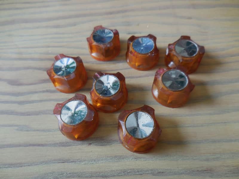 Set of 8 1950's Knobs Matched Space Age Knobs for Amp Project image 1