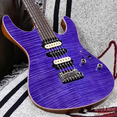 Suhr Custom Set Neck Modern HSH Flame Maple Top Mahogany Body & Neck Blower Switch 24 Stainless Steel Jumbo Frets Trans Purple 6.95 LBS image 8