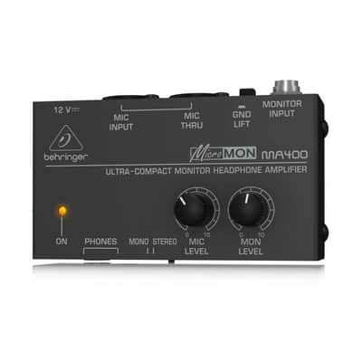 Behringer Micromon MA400 Ultra-Compact Monitor Headphone Amplifier, 15Hz-25 kHz Bandwidth, 2 kOhms Input Impedance image 7