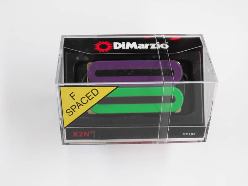 DiMarzio F-spaced X2N Bridge Humbucker Green/Purple W/Black Rails DP 102 image 1
