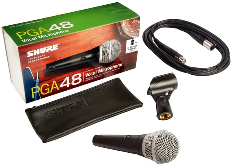 Shure PGA48-XLR Cardioid Dynamic Vocal Microphone W/15FT XLR Mic Cable image 1