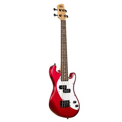 Kala UBASS-SB-RD-FS Solid Body 4-String Fretted U-BASS With Gig Bag, Candy Apple Red image 1
