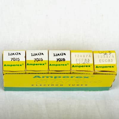 Amperex 7025 / 12AX7 Tube Sleeve – Set of 5 – 3 NOS, 2 Strong Used – All Test High image 1