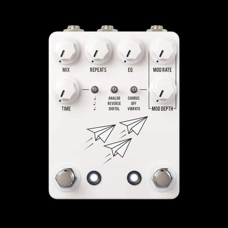 Mint JHS Flight Delay Guitar Effects Pedal - Analog Digital Reverse Delay - White image 1