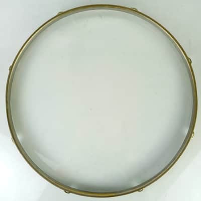 Ludwig 16"Nickel-BRASS Floor Tom Drum Batter Rim/Hoop 8Lug Triple-Flange NOB WFL image 5