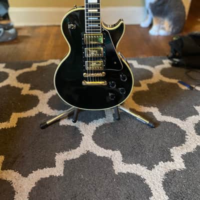 1989 Gibson Les Paul Custom 35th Anniversary Black and Gold Triple Pickup! 1989 - Gloss Black and Gold Accents image 8
