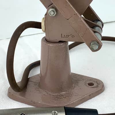 Vintage Metal LUXO Desktop Microphone Stand w/ Articulating Swing Arm & XLR image 4