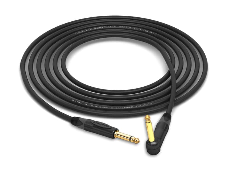 Sommer Spirit LLX Cable | Neutrik Gold 1/4" TS to 90�� 1/4" TS | Black 15 Feet image 1