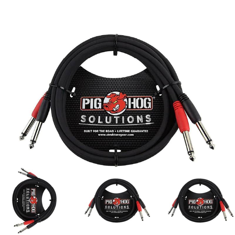 Pig Hog 10Ft Solutions Dual Cable 1/4" Mono Male PD-21410 Lifetime Warranty image 1