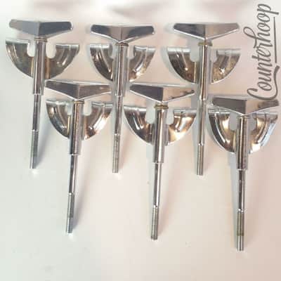 *Pearl 6x Bass Drum Tension T-Rods+Claws Metric Japan Chrome 4 1/4" Vintage 60s* image 2