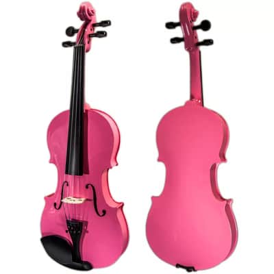 Full Size 4/4 Pink Student Violin Kit – Solid Wood Beginner Set with Case, Brazilwood Bow & Rosin – Ready to Play image 2