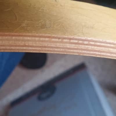 20" VINTAGE Natural Lacquer Wood Maple Bass Drum Hoops 10 PLY MATCHED PAIR image 2