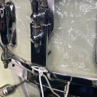 Slingerland - 1960s 5x14" White Marine Snare Drum. #140 , 8-Lug 3-Ply image 7