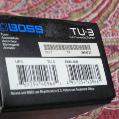 used condition Boss EMPTY BOX for TU-3 Chromatic Tuner (NO pedal / NO paperwork) specifically from 2015 (but can be home for other year TU-3 pedal) - Black Box with blue & white graphic image 7