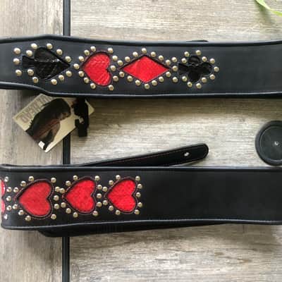 Pair Jodi Head NYC Crazy Hearts & Full Monty 55" Glove Leather Guitar Straps image 2
