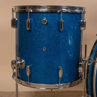 1960s Rogers Holiday Headliner Sparkling Blue Pearl Drum Set image 4