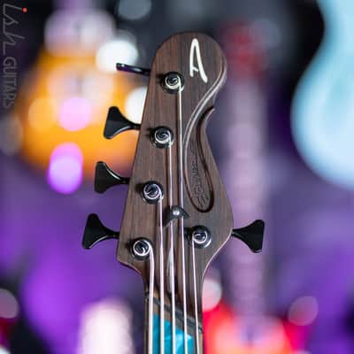 Dingwall Super J 5-String Buckeye Burl Purple to Turquoise Reverseburst image 9